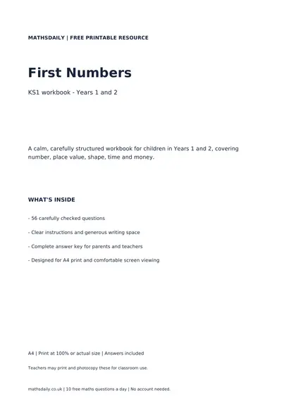 Preview of the KS1 workbook (page 1)